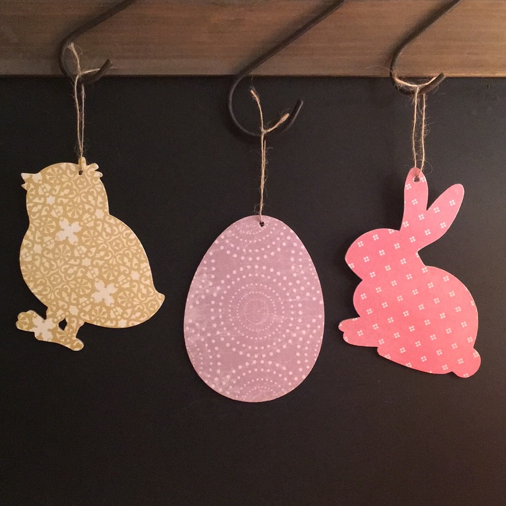 Easter Wooden Hanging Ornaments Set 3 Hanging Wooden Easter Decorations